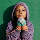 KIDS MITTEN - lambswool - fair isle - green