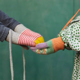 KIDS MITTEN - lambswool - fair isle - green