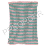 MINI SNOOD - Lambswool -  Thin Stripe - Green/Peach