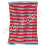 MINI SNOOD - Lambswool -  Thin Stripe - Red/Light Blue