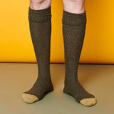 KNEE SOCKS - lambswool & silk - unisex - green 