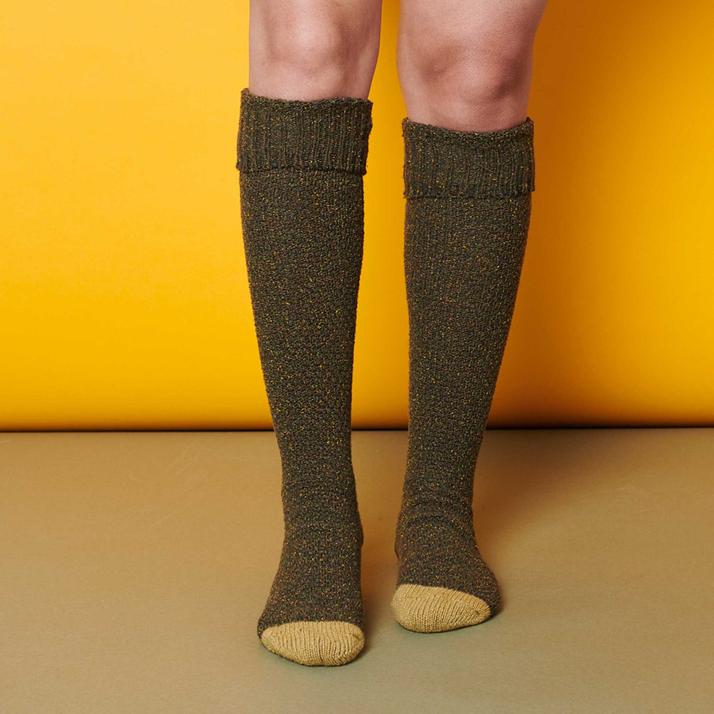 KNEE SOCKS - lambswool & silk - unisex - green 