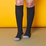 KNEE SOCKS - lambswool & silk - unisex - charcoal 