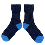 ANKLE SOCKS - lambswool & silk - unisex - navy - CASE SIZE 3