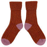 ANKLE SOCKS - lambswool & silk - unisex - rust - CASE SIZE 3