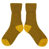 ANKLE SOCKS - lambswool & silk - unisex - yellow - CASE SIZE 3