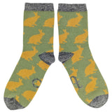 Women's Mint Green Rabbits Lambswool Ankle Socks