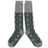 KNEE SOCKS - Lambswool - Women's - Fair Isle - Green
