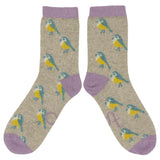 ANKLE SOCKS - lambswool - women's  - blue tit - oat & lilac - CASE SIZE 3