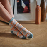 ANKLE SOCKS - lambswool - women's  -  sausage dog - oat