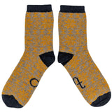 ANKLE SOCKS - lambswool - women's - fair isle - ginger/navy - CASE SIZE 3