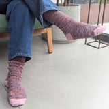 KNEE SOCKS - cotton - women's - marl - navy/rust - CASE SIZE 3