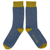 ANKLE SOCKS - cotton - women's - LUREX - navy/lime - CASE SIZE 3