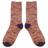 Unisex Organic Cotton Ribbed Ankle Socks - Aubergine Marl