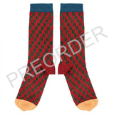 ANKLE SOCKS - Cotton - Men's –  Check - Grey/Red