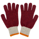 GLOVES - lambswool - men's - red