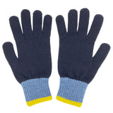 GLOVES - lambswool - men's - navy