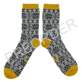 PRE-ORDER*** ANKLE SOCKS - lambswool -men's  - fair isle - grey -CASE SIZE 3