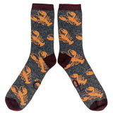 ANKLE SOCKS - Lambswool - Men's  - Lobster - Grey