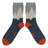 ANKLE SOCKS - lambswool -men's  - mountains - grey - CASE SIZE 3