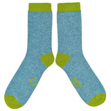 Men's Jade & Lime Lambswool Ankle Socks