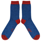 ANKLE SOCKS - Lambswool - Men's  - Everyday - Navy/Red