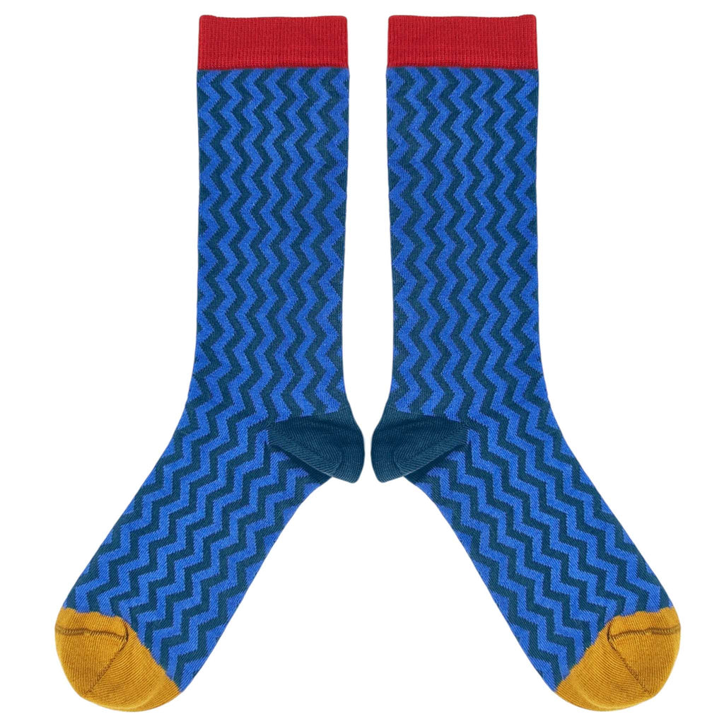 ANKLE SOCKS - Cotton - Men's – Zig-Zag - Blue