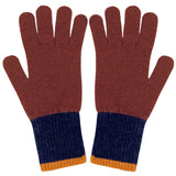 GLOVES - Lambswool - Men's - Dark Red/Navy/Rust