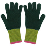 GLOVES - Lambswool - Men's - Green/Pink
