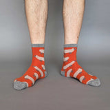 ANKLE SOCKS - lambswool -men's  - sheep - orange - CASE SIZE 3