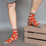 ANKLE SOCKS - lambswool -men's  - sheep - orange - CASE SIZE 3