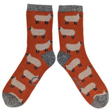 ANKLE SOCKS - lambswool -men's  - sheep - orange - CASE SIZE 3