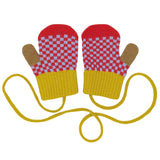 KIDS MITTEN - Lambswool - Check - Red/Light Blue