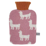 MINI HOTTIE COVER & BOTTLE - rollneck - lambswool - llamas - dusky pink