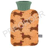 PRE-ORDER*** MINI HOTTIE COVER & BOTTLE - rollneck - lambswool - sausage dog - peach