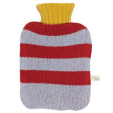 MINI HOTTIE COVER & BOTTLE - Lambswool - Stripes - Red/Light Blue