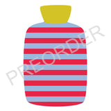 HOTTIE COVER - Lambswool - Stripes - Peach & Mushroom