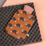 MINI HOTTIE COVER &amp; FLASCHE – Lammwolle – Dachs – Orange