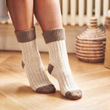 Women's Soft Cashmere Blend Slouch Socks - Mint & Light Blue
