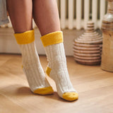 SLOUCH SOCKS - Cashmere Blend - Women's – Cream/Yellow