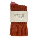 ANKLE SOCKS - lambswool & silk - unisex - rust - CASE SIZE 3