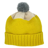 KIDS HAT - lambswool - tip - electric yellow & oatmeal