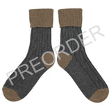 ***PREORDER*** SLOUCH SOCKS - cashmere mix - dark grey/mushroom - CASE SIZE 3