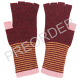 ***PREORDER*** FINGERLESS GLOVES - lambswool - women's - bordeaux/dusky pink