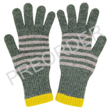 ***PREORDER*** GLOVES - lambswool - womens - stripe - green/soft brown