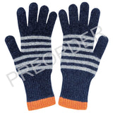 navy stripe gloves