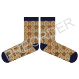 ***PREORDER*** ANKLE SOCKS - lambswool - women's - fair isle - mustard/navy - CASE SIZE 3