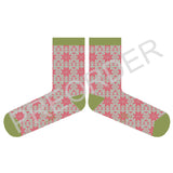 ***PREORDER*** - ANKLE SOCKS - lambswool - women's - fair isle - pink/mint - CASE SIZE 3