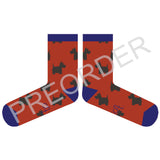 ***PREORDER*** ANKLE SOCKS - lambswool - women's - scottie dog - orange - CASE SIZE 3