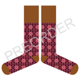 ***PREORDER*** KNEE SOCKS - lambswool - women's - fair isle - plum - CASE SIZE 3